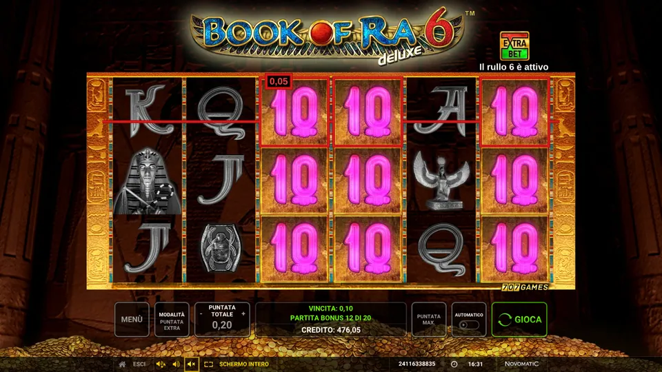 Book of Ra Deluxe 6: espansione del 10 che comprende il sesto rullo